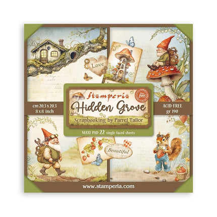 Papierblock 20,3x20,3 cm - 22 Blatt - Einseitig Hidden Grove