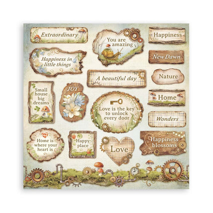 Papierblock 20,3x20,3 cm - 22 Blatt - Einseitig Hidden Grove