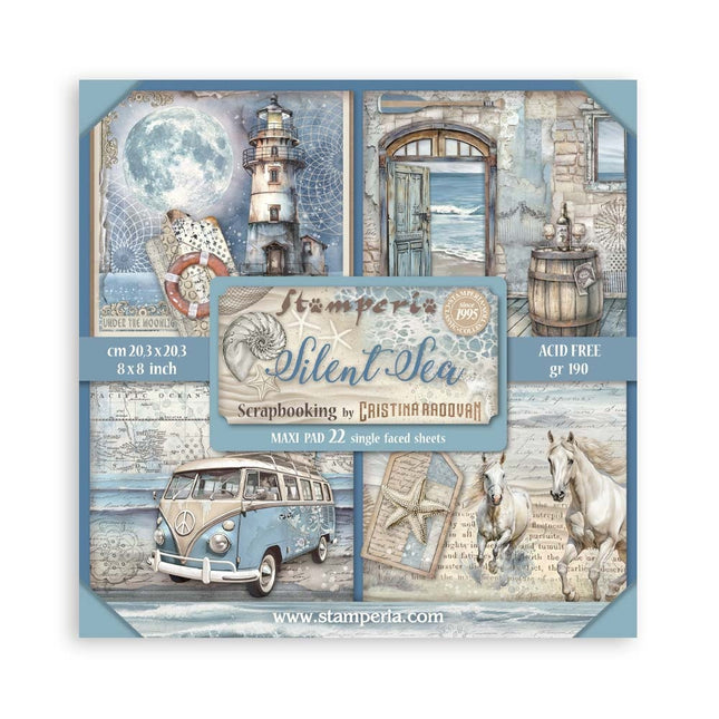 Papierblock 20,3x20,3 cm - 22 Blatt - Einseitig Silent Sea