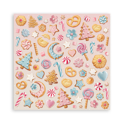 Papierblock 20,3x20,3 cm - 22 Blatt - Einseitig Candy Christmas