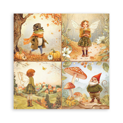 Papierblock 20,3x20,3 cm - 22 Blatt - Einseitig Flüsternde Wälder