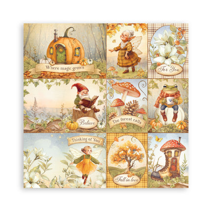 Papierblock 20,3x20,3 cm - 22 Blatt - Einseitig Flüsternde Wälder