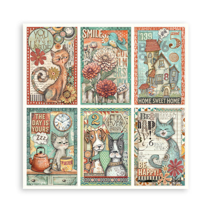 Papierblock 20,3x20,3 cm - 22 Blätter - Einseitig Flauschige Freunde