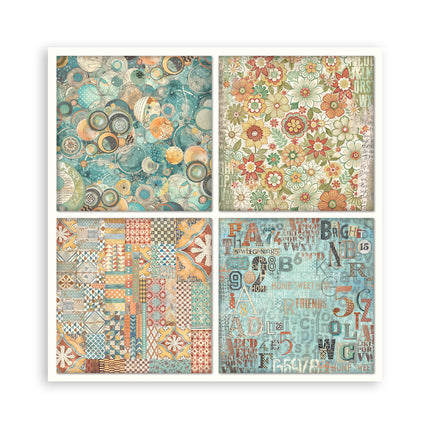Papierblock 20,3x20,3 cm - 22 Blätter - Einseitig Flauschige Freunde