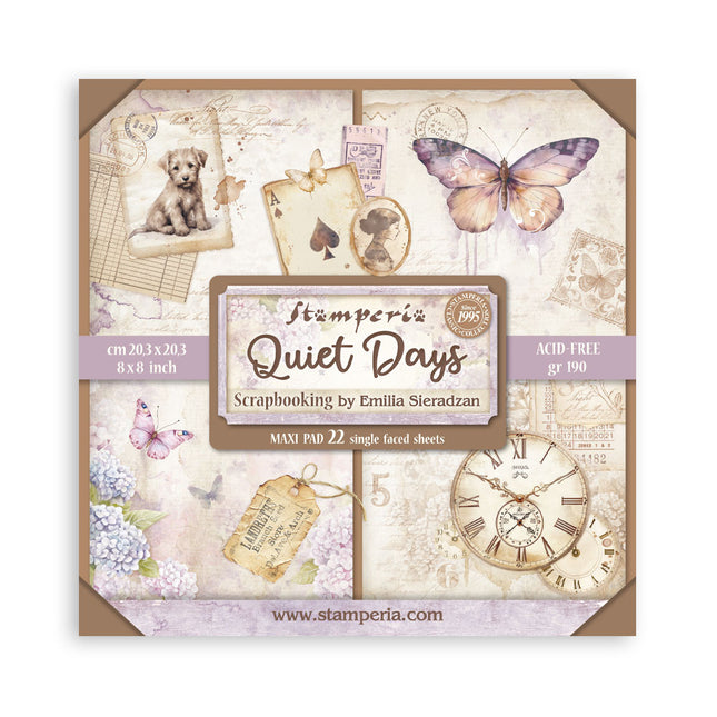 Papierblock 20,3x20,3 cm - 22 Blätter - Einseitig Quiet Days