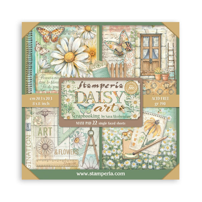 Scrapbooking-Block 22 Blatt cm 20,3X20,3 (8"X8") Einseitig Daisy Art