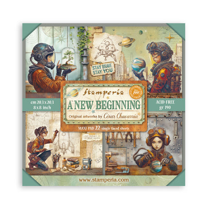 Scrapbooking Block 22 Blatt cm 20,3x20,3 (8"x8") einseitig - A new Beginning
