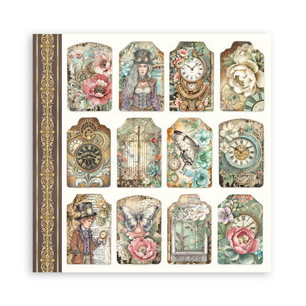 Bedrucktes Scrapbooking-Pad für Kunst und Handwerk 22 Blatt cm 20,3x20,3 (8"x8") einseitig Gardens of Time