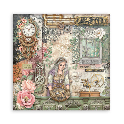 Bedrucktes Scrapbooking-Pad für Kunst und Handwerk 22 Blatt cm 20,3x20,3 (8"x8") einseitig Gardens of Time