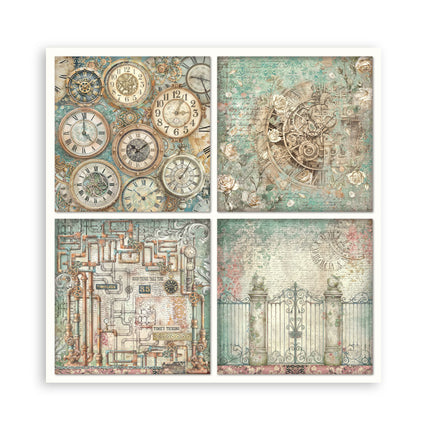 Bedrucktes Scrapbooking-Pad für Kunst und Handwerk 22 Blatt cm 20,3x20,3 (8"x8") einseitig Gardens of Time