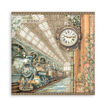 Bedrucktes Scrapbooking-Pad für Kunst und Handwerk 22 Blatt cm 20,3x20,3 (8"x8") einseitig Gardens of Time