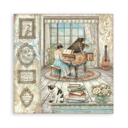 Scrapbooking-Druckblock für Kunst und Handwerk 22 Blatt cm 20,3x20,3 (8"x8") einseitig bedruckt - Symphony