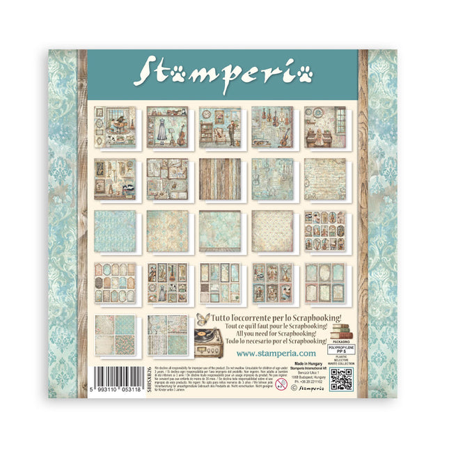 Scrapbooking-Druckblock für Kunst und Handwerk 22 Blatt cm 20,3x20,3 (8"x8") einseitig bedruckt - Symphony
