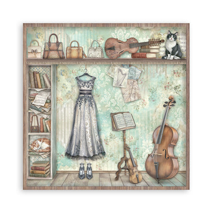 Scrapbooking-Druckblock für Kunst und Handwerk 22 Blatt cm 20,3x20,3 (8"x8") einseitig bedruckt - Symphony