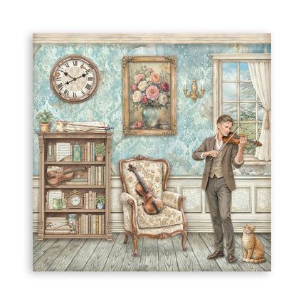 Scrapbooking-Druckblock für Kunst und Handwerk 22 Blatt cm 20,3x20,3 (8"x8") einseitig bedruckt - Symphony