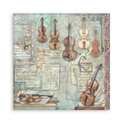 Scrapbooking-Druckblock für Kunst und Handwerk 22 Blatt cm 20,3x20,3 (8"x8") einseitig bedruckt - Symphony
