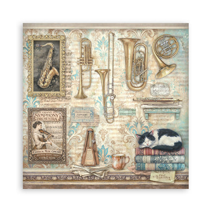 Scrapbooking-Druckblock für Kunst und Handwerk 22 Blatt cm 20,3x20,3 (8"x8") einseitig bedruckt - Symphony