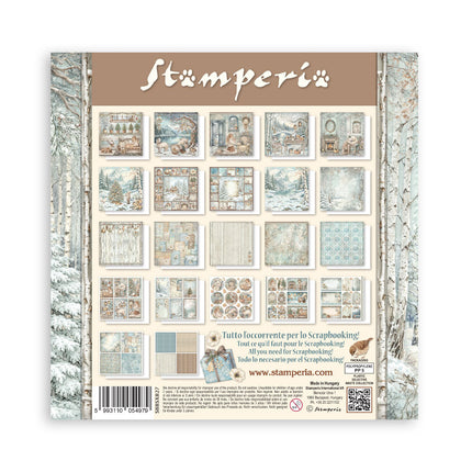 Scrapbooking Printed Pad for Art and Craft 22 sheets cm 20,3X20,3 (8"X8") Single Face White Christmas