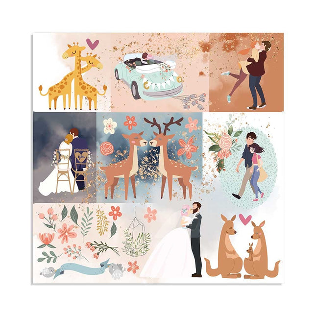 Papierblock 30,5x30,5 cm - 22 Blatt - Einseitig Love Story