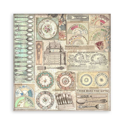 Papierblock 30,5x30,5 cm - 22 Blatt - Einseitig - Brocante Antiques