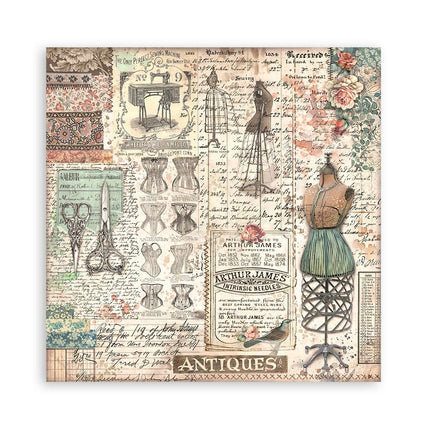 Papierblock 30,5x30,5 cm - 22 Blatt - Einseitig - Brocante Antiques