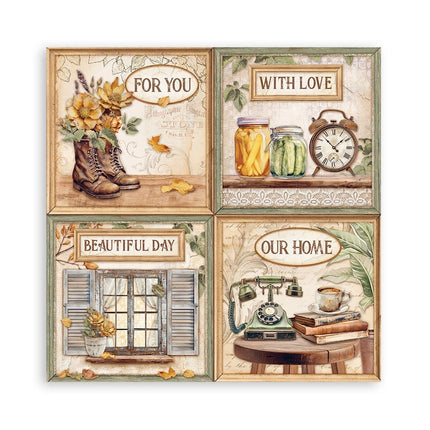 Papierblock 30,5x30,5 cm - 22 Blatt - Einseitig bedruckt - Goldene Harmonie