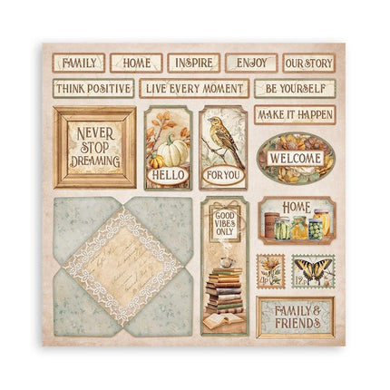 Papierblock 30,5x30,5 cm - 22 Blatt - Einseitig bedruckt - Goldene Harmonie