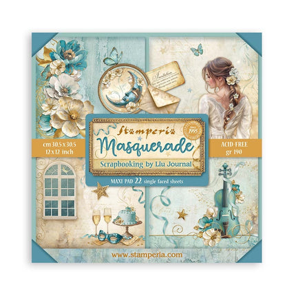 Papierblock 30,5x30,5 cm - 22 Blatt - Einseitig - Masquerade