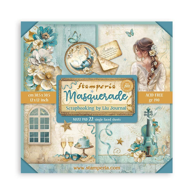 Papierblock 30,5x30,5 cm - 22 Blatt - Einseitig - Masquerade