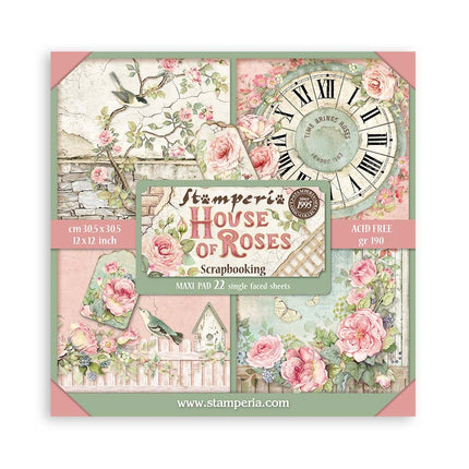 Papierblock 30,5x30,5 cm - 22 Blatt - Einseitig - House of Roses