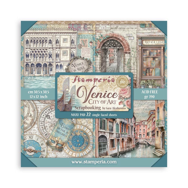 Papierblock 30,5x30,5 cm - 22 Blatt - Einseitig - Venice City of Art