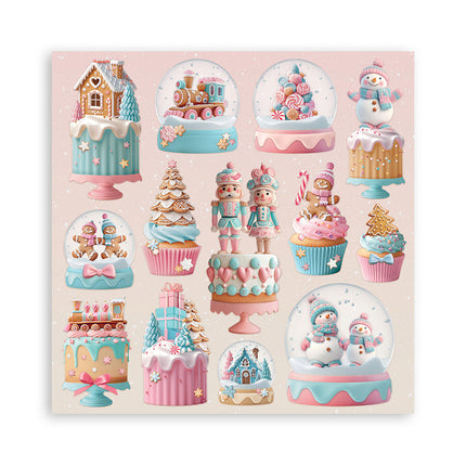 Papierblock 30,5x30,5 cm - 22 Blatt - Einseitig - Candy Christmas