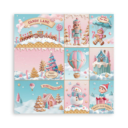 Papierblock 30,5x30,5 cm - 22 Blatt - Einseitig - Candy Christmas