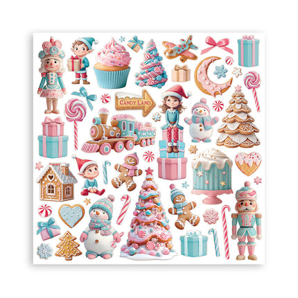 Papierblock 30,5x30,5 cm - 22 Blatt - Einseitig - Candy Christmas