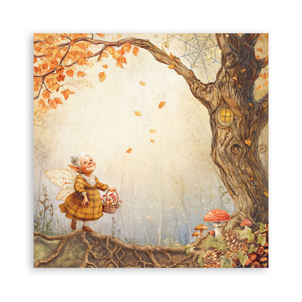 Papierblock 30,5x30,5 cm - 22 Blatt - Einseitig - Flüsternde Wälder