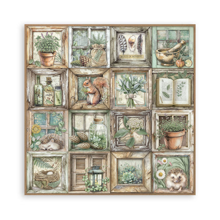 Papierblock 30,5x30,5 cm - 22 Blatt - Einseitig - Herbarium Silvae