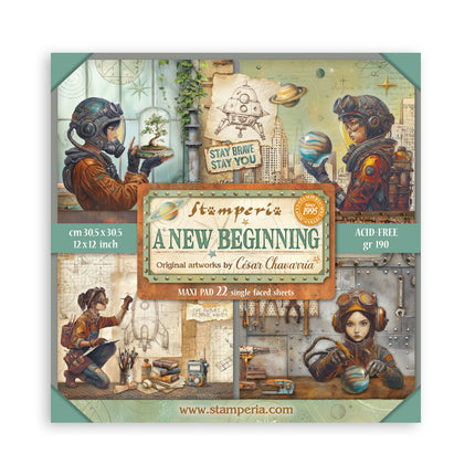 Scrapbooking Block 22 Blatt cm 30,5x30,5 (12"x12") einseitig - A new Beginning