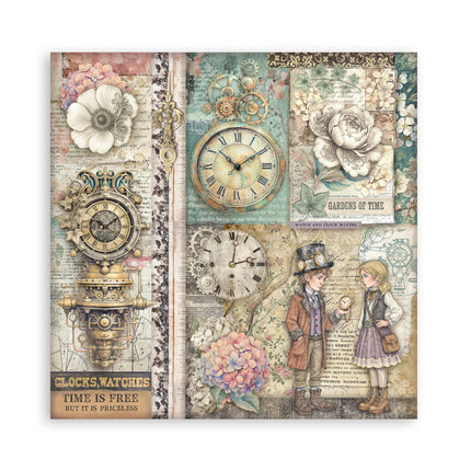 Bedrucktes Scrapbooking-Pad für Kunst und Handwerk 22 Blatt cm 30,5x30,5 (12"x12") einseitig - Gardens of Time