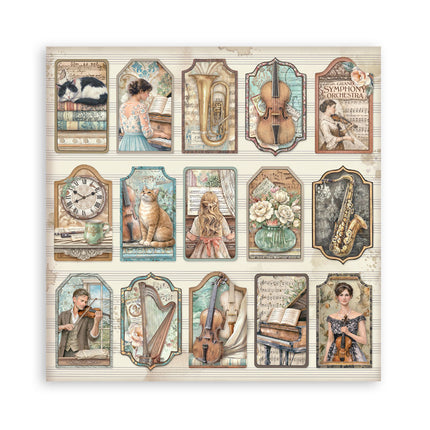 Scrapbooking-Druckblock für Kunst und Handwerk 22 Blatt cm 30,5x30,5 (12"x12") einseitig bedruckt - Symphony