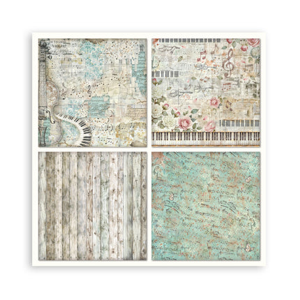 Scrapbooking-Druckblock für Kunst und Handwerk 22 Blatt cm 30,5x30,5 (12"x12") einseitig bedruckt - Symphony