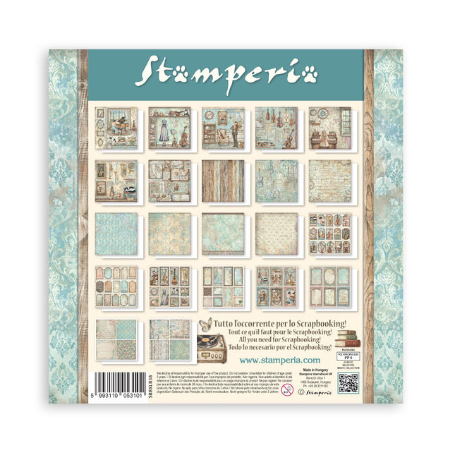 Scrapbooking-Druckblock für Kunst und Handwerk 22 Blatt cm 30,5x30,5 (12"x12") einseitig bedruckt - Symphony