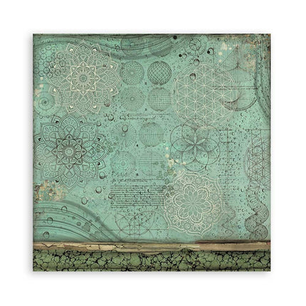 Papierblock 30,5x30,5 cm - 22 Blatt - Einseitig bedruckt - 18 bedruckte Blätter + 6 Gras-Papier Wald