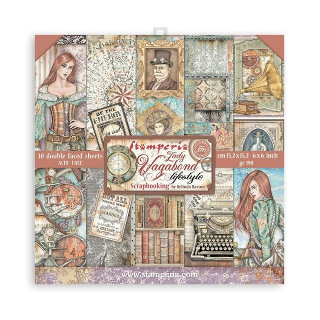 Scrapbooking Extra kleines Pad 10 Blätter cm 15,24x15,24 (6"x6") - Lady Vagabond Lifestyle