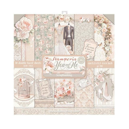 Scrapbooking Extra kleiner Block 10 Blätter cm 15,24x15,24 (6"x6") - Du und ich