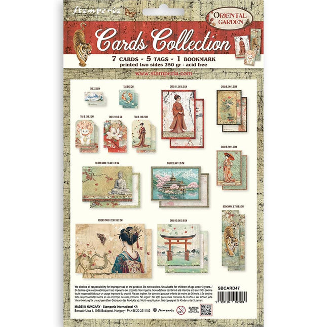 Bedruckte Art Karten Kollektion - Orientalischer Garten