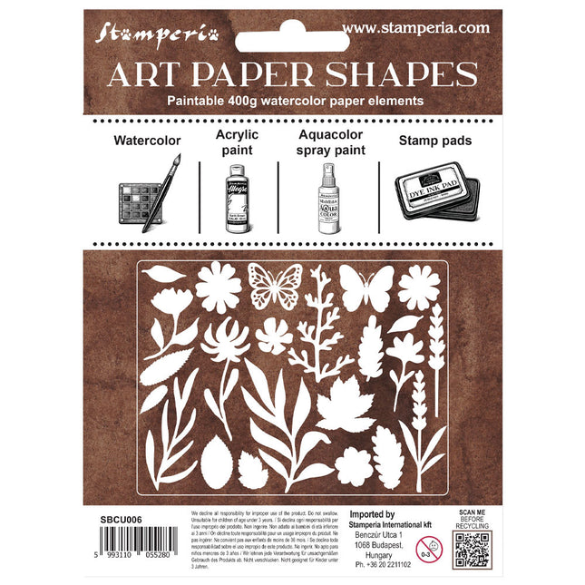 Art Paper Shapes laser cut - Flowers and Poems