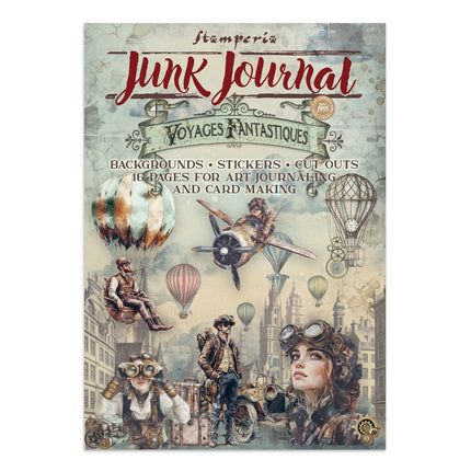 Junk Journal Aufkleber, Ausschnitte, Hintergründe - Fantastische Reisen