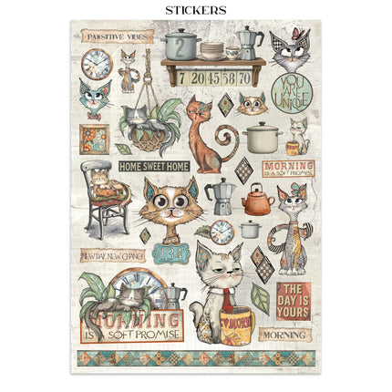 Junk Journal Sticker, Ausschnitte, Hintergründe - Furry Friends