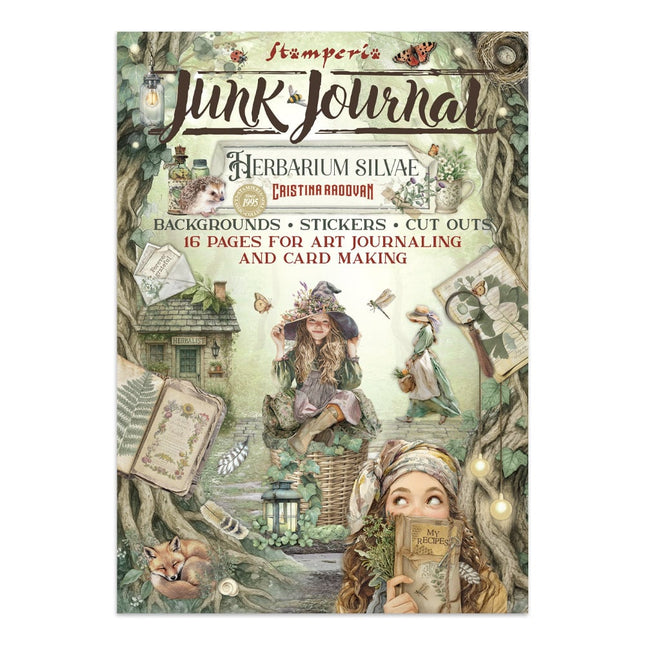 Junk Journal Sticker, Ausschnitte, Hintergründe - Herbarium Silvae