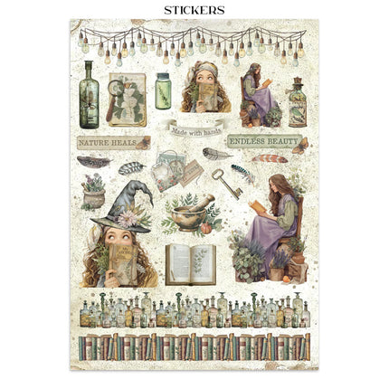 Junk Journal Sticker, Ausschnitte, Hintergründe - Herbarium Silvae